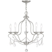 Five Light Dimmable Chandelier With Shades
