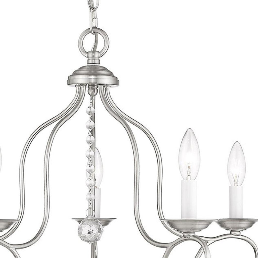 Five Light Dimmable Chandelier With Shades
