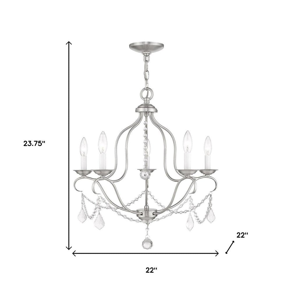 Five Light Dimmable Chandelier With Shades