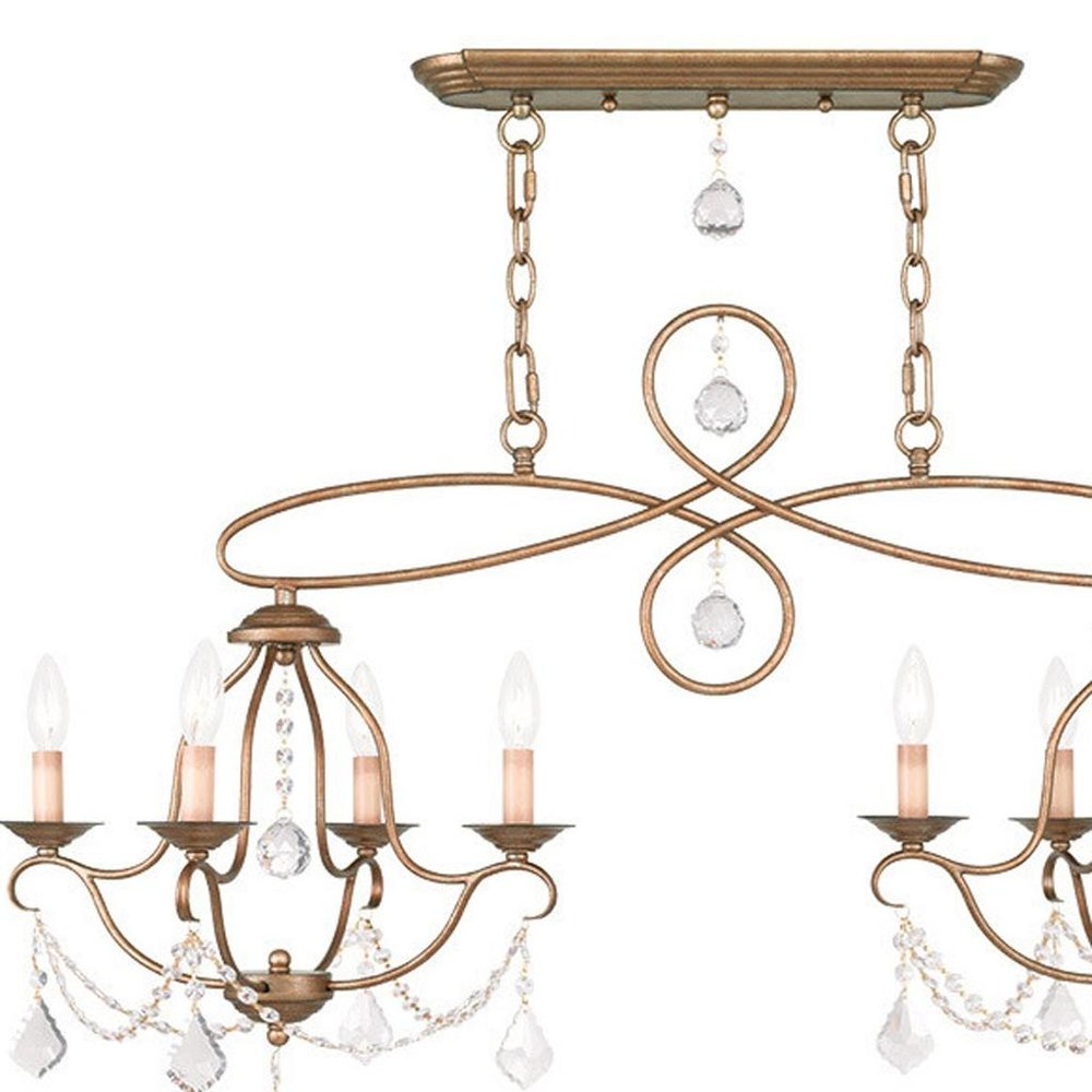 Eight Light Dimmable Chandelier With Shades