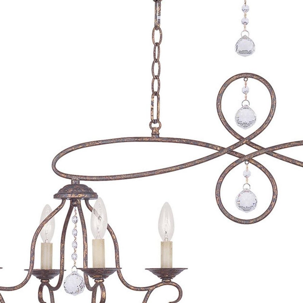 Eight Light Dimmable Chandelier With Shades