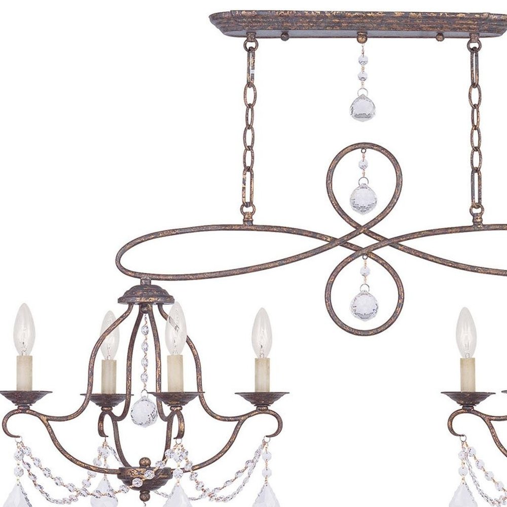 Eight Light Dimmable Chandelier With Shades