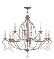 Twelve Light Dimmable Chandelier With Shades
