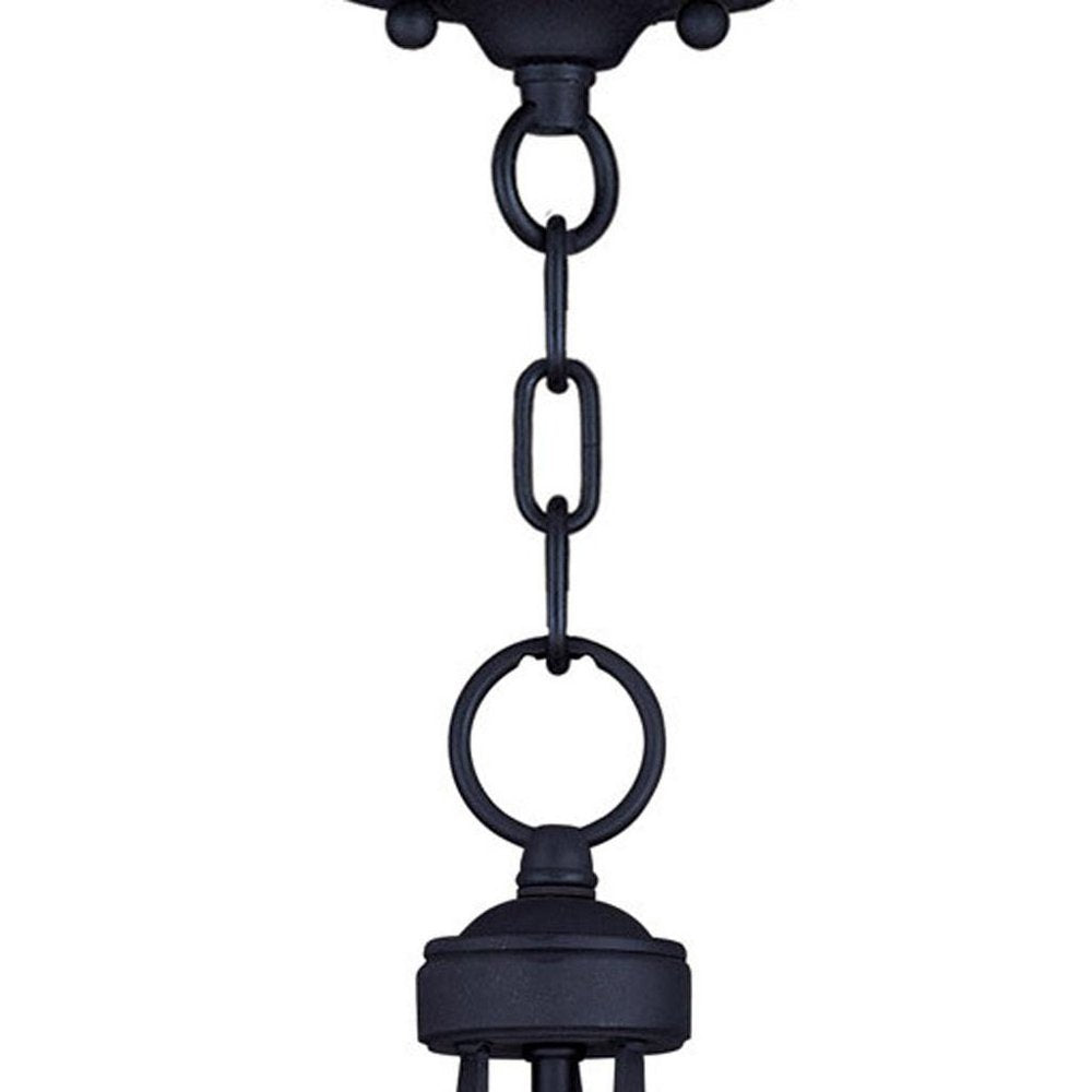 Black Three Light Dimmable Chandelier With Shades