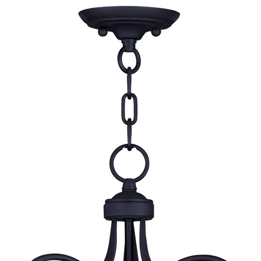 Black Three Light Dimmable Chandelier With Shades
