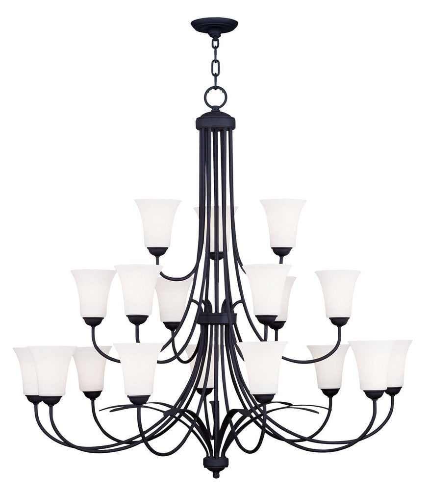 Black Multi Light Dimmable Chandelier With Shades