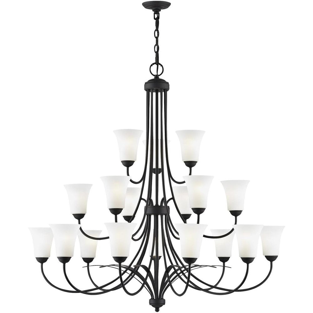 Black Multi Light Dimmable Chandelier With Shades