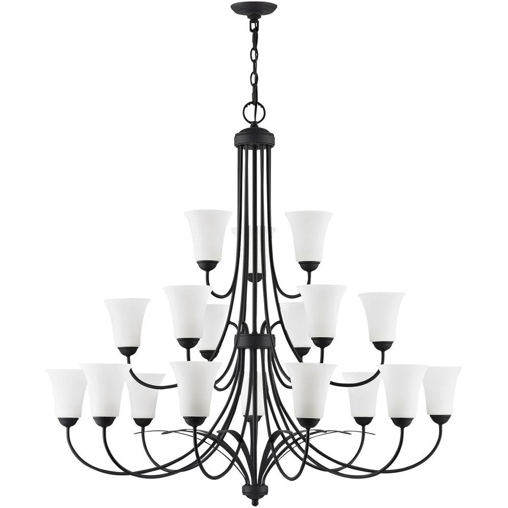 Black Multi Light Dimmable Chandelier With Shades