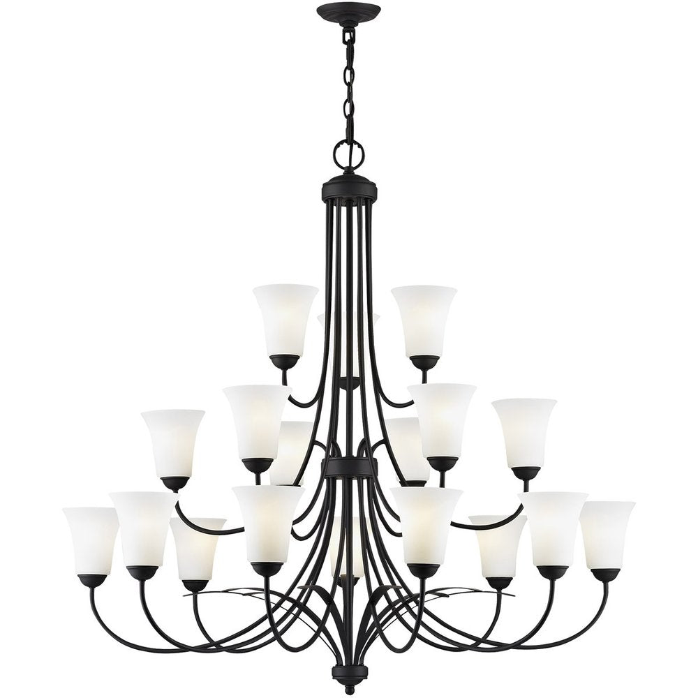 Black Multi Light Dimmable Chandelier With Shades