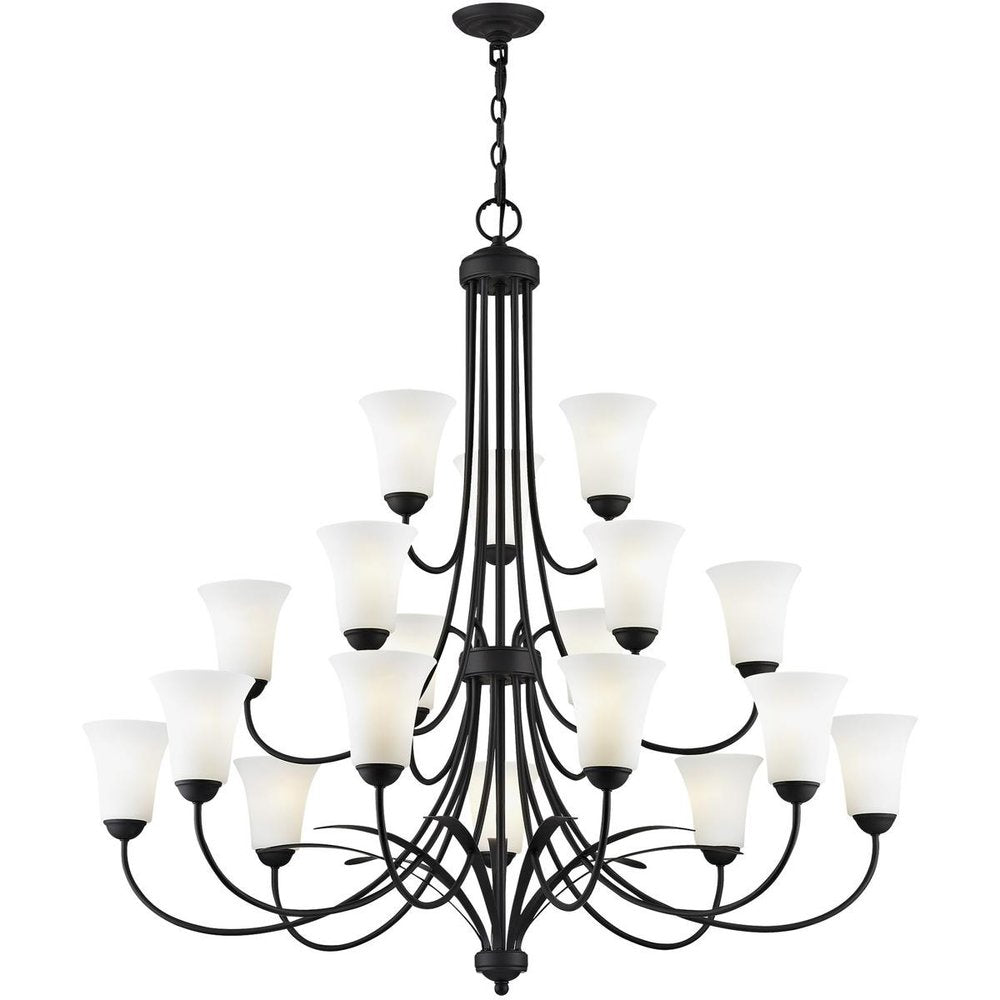 Black Multi Light Dimmable Chandelier With Shades