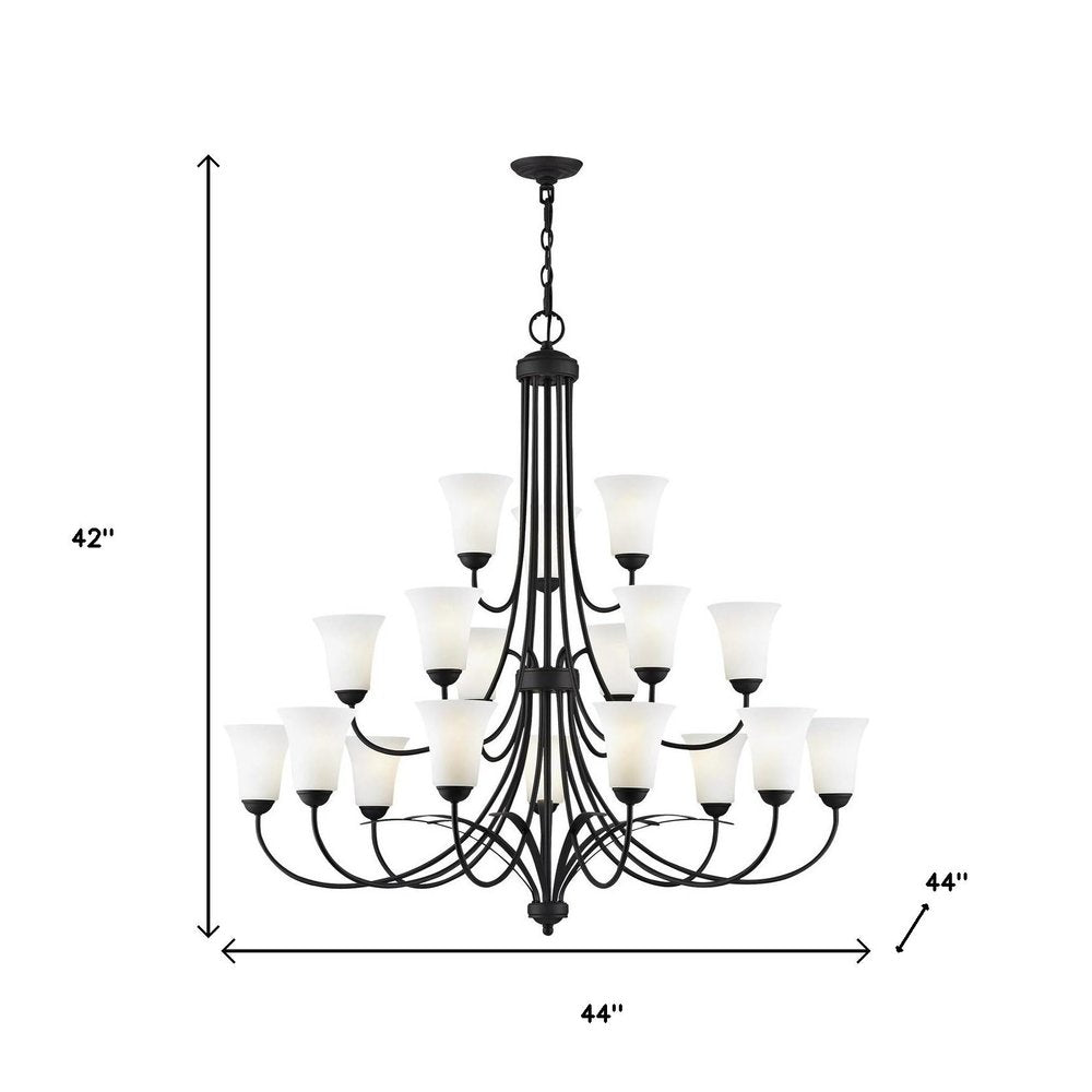 Black Multi Light Dimmable Chandelier With Shades