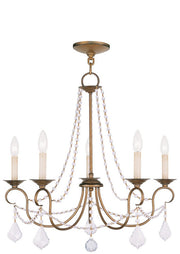 Five Light Dimmable Chandelier With Shades