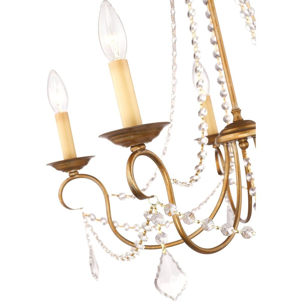 Five Light Dimmable Chandelier With Shades