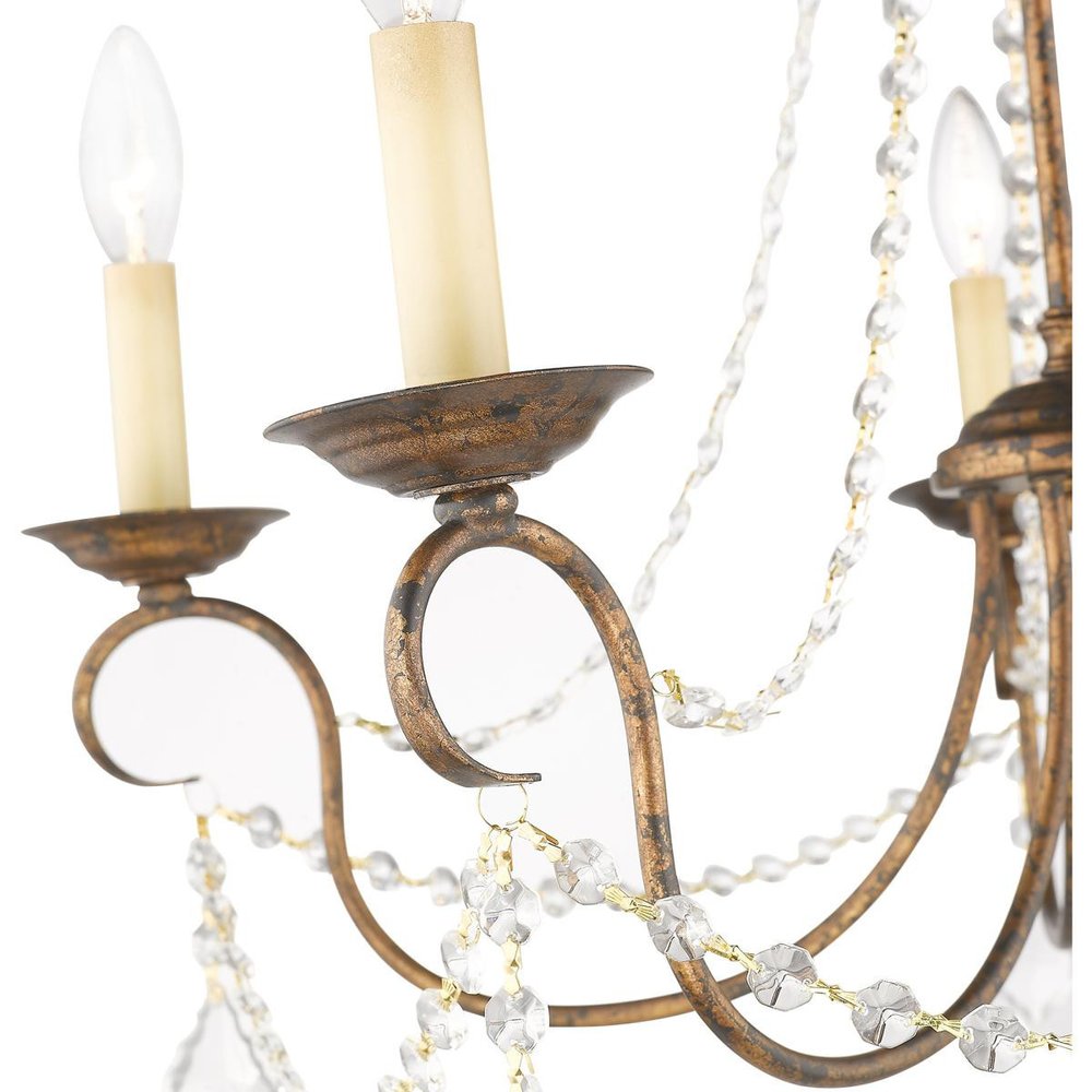 Five Light Dimmable Chandelier With Shades