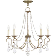 Five Light Dimmable Chandelier With Shades