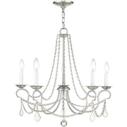 Five Light Dimmable Chandelier With Shades