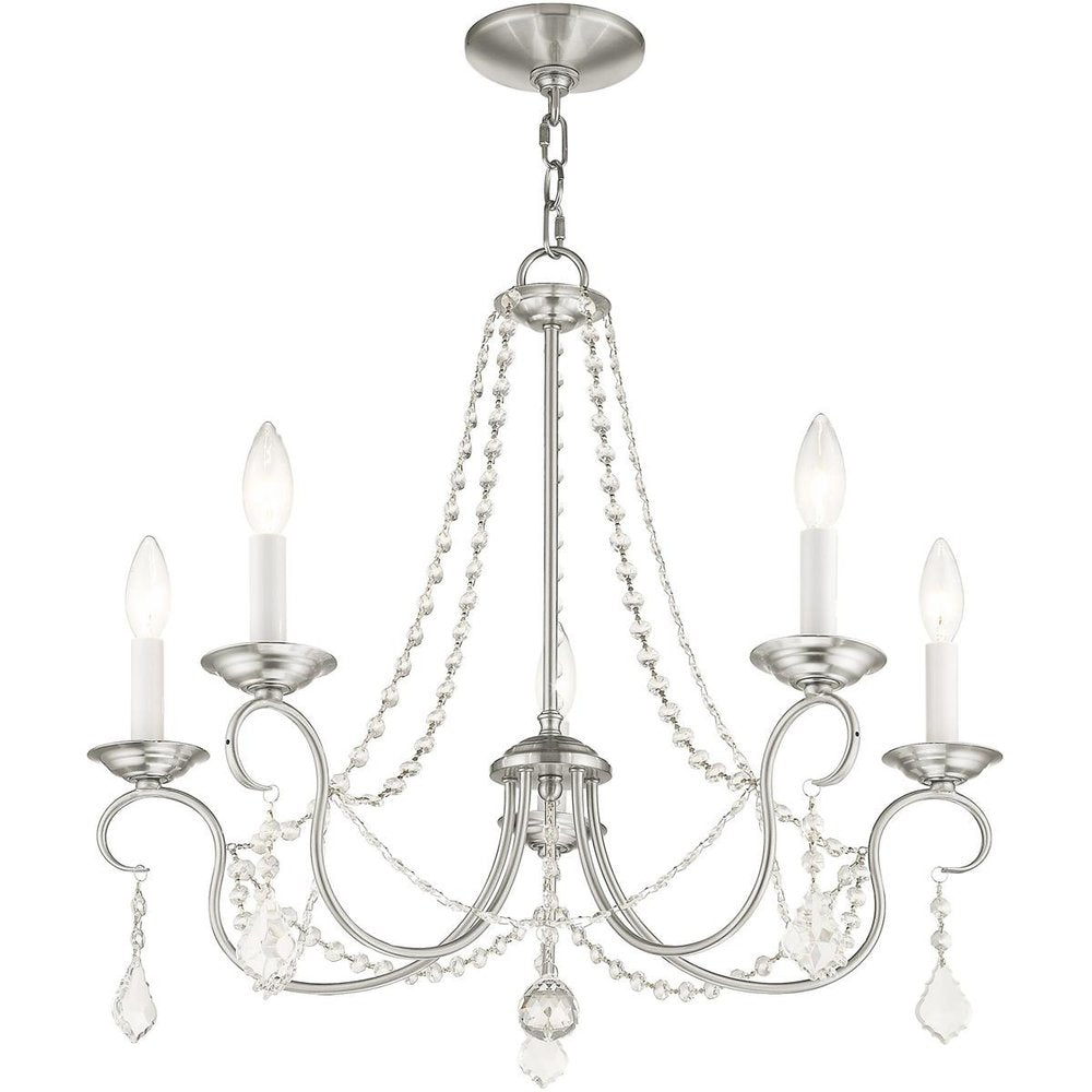 Five Light Dimmable Chandelier With Shades