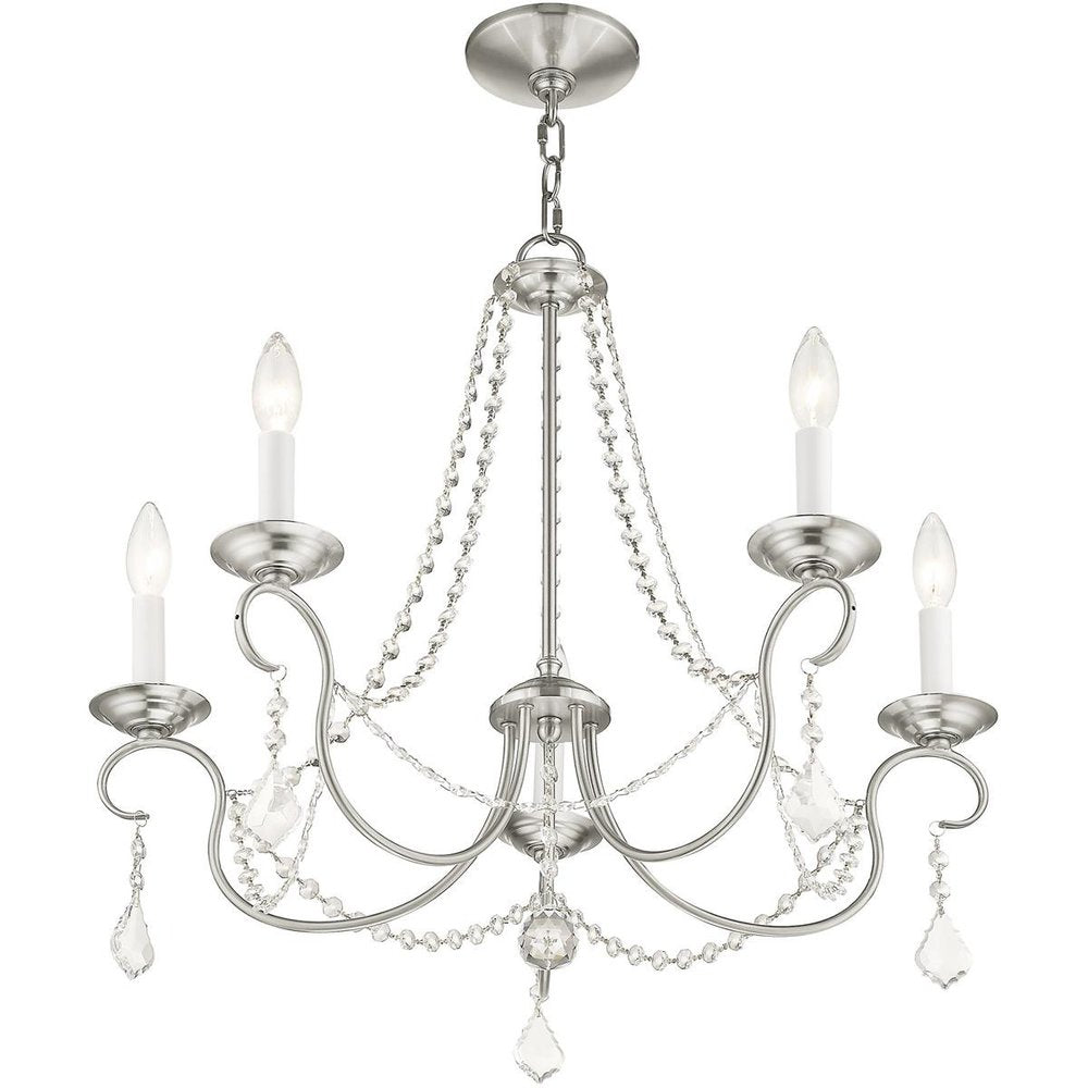 Five Light Dimmable Chandelier With Shades