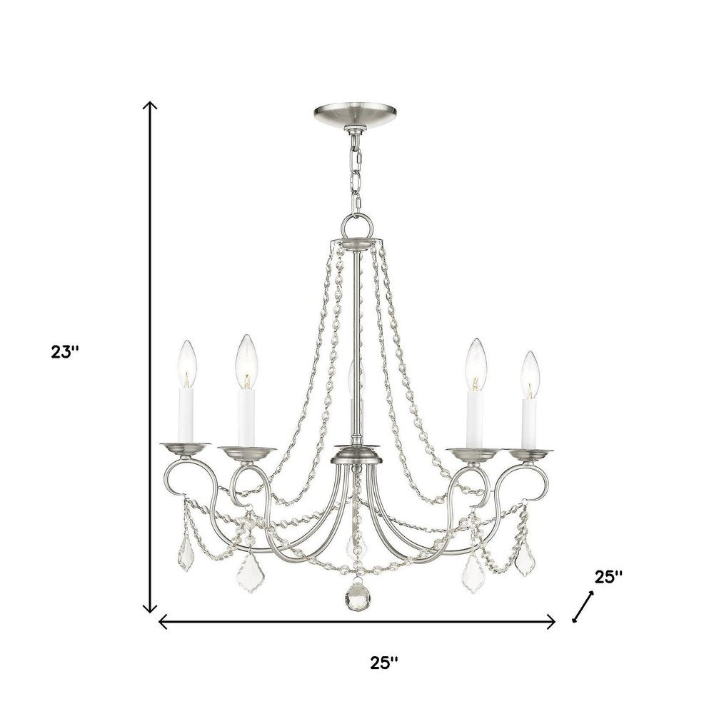 Five Light Dimmable Chandelier With Shades