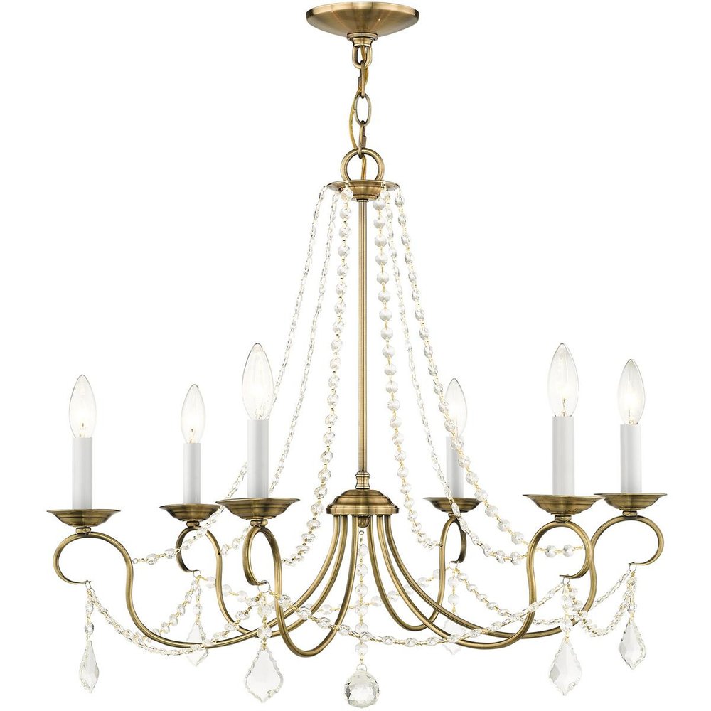 Six Light Dimmable Chandelier With Shades