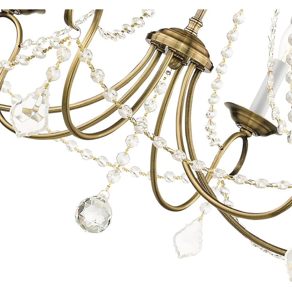 Six Light Dimmable Chandelier With Shades