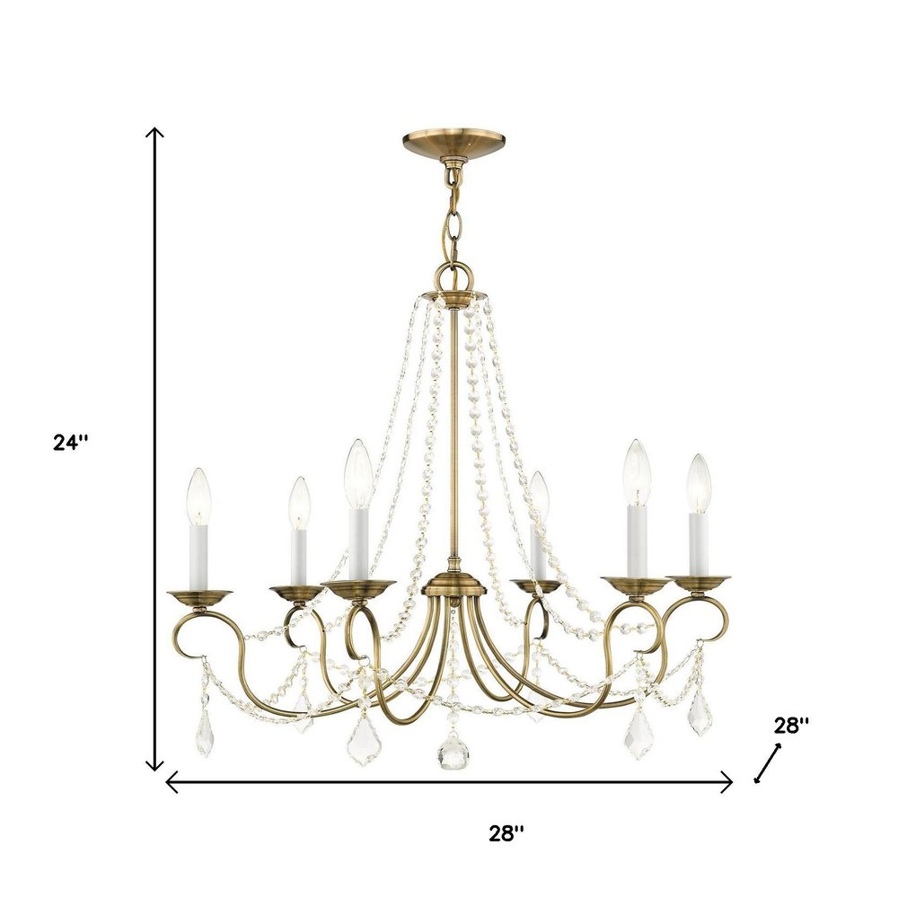 Six Light Dimmable Chandelier With Shades
