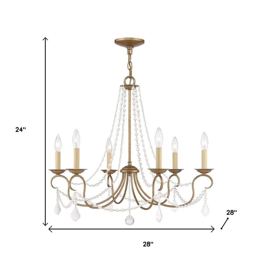 Six Light Dimmable Chandelier With Shades