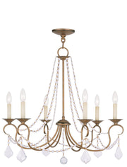 Six Light Dimmable Chandelier With Shades