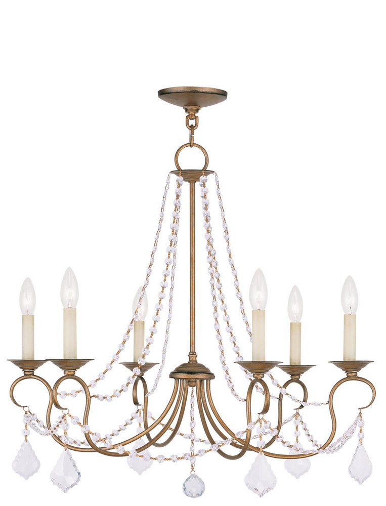 Six Light Dimmable Chandelier With Shades