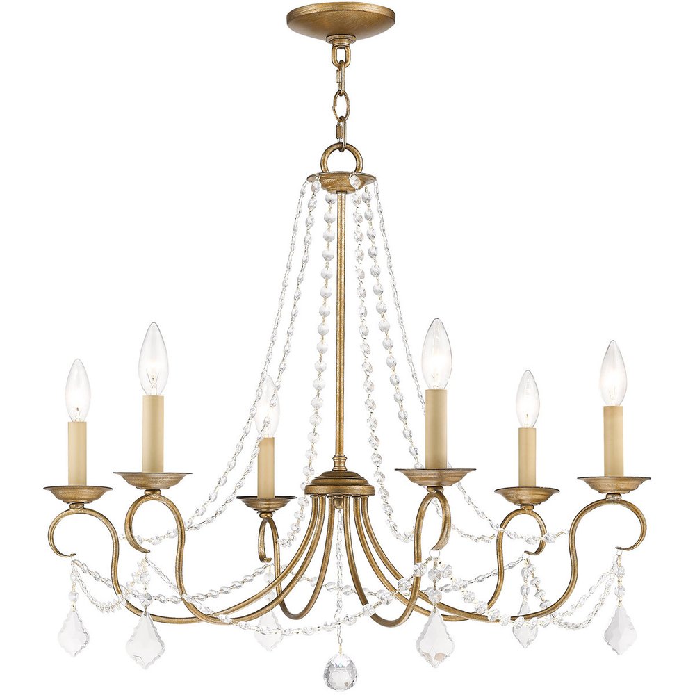 Six Light Dimmable Chandelier With Shades