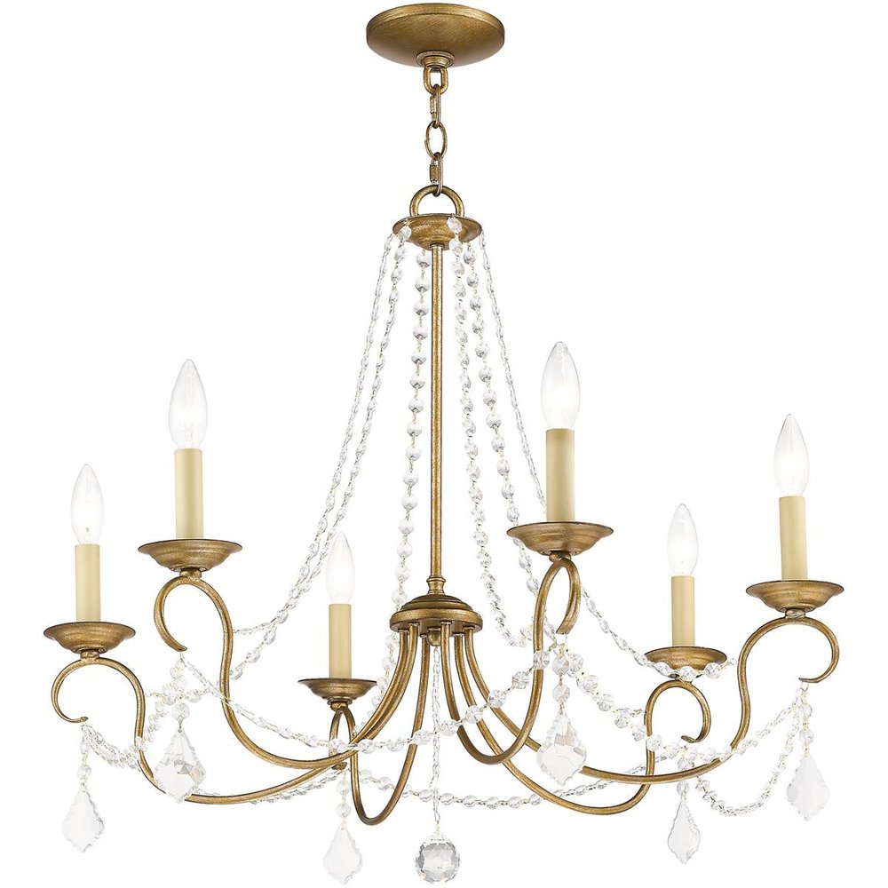Six Light Dimmable Chandelier With Shades