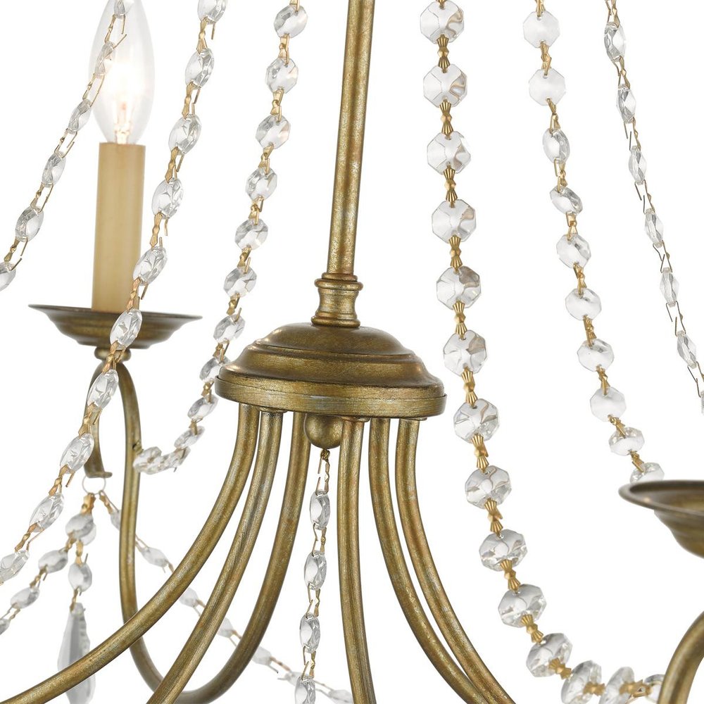 Six Light Dimmable Chandelier With Shades