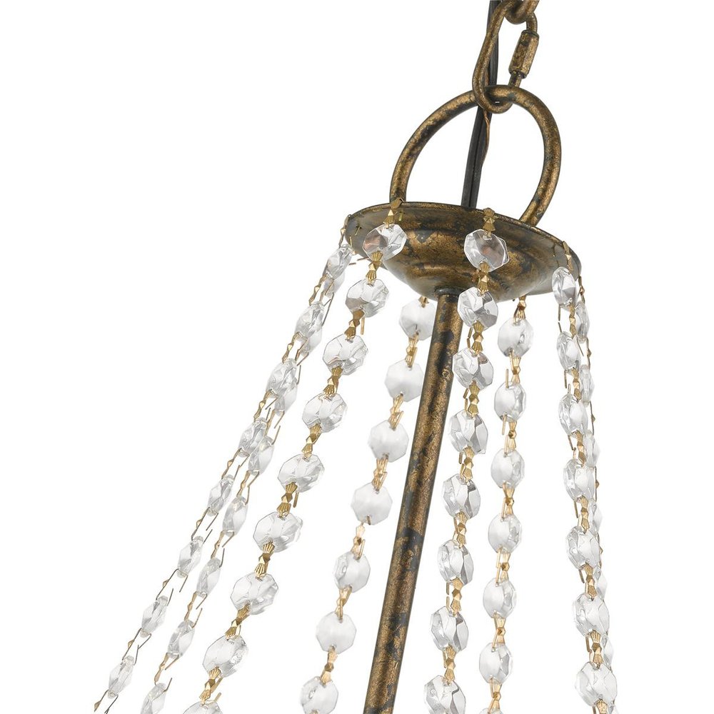 Bronze Six Light Metal Dimmable Chandelier With Shades