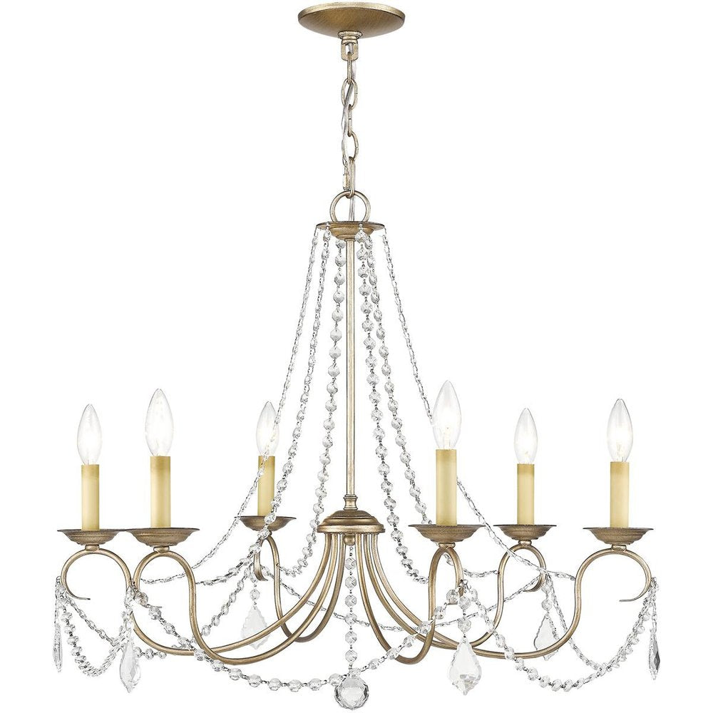 Six Light Dimmable Chandelier With Shades