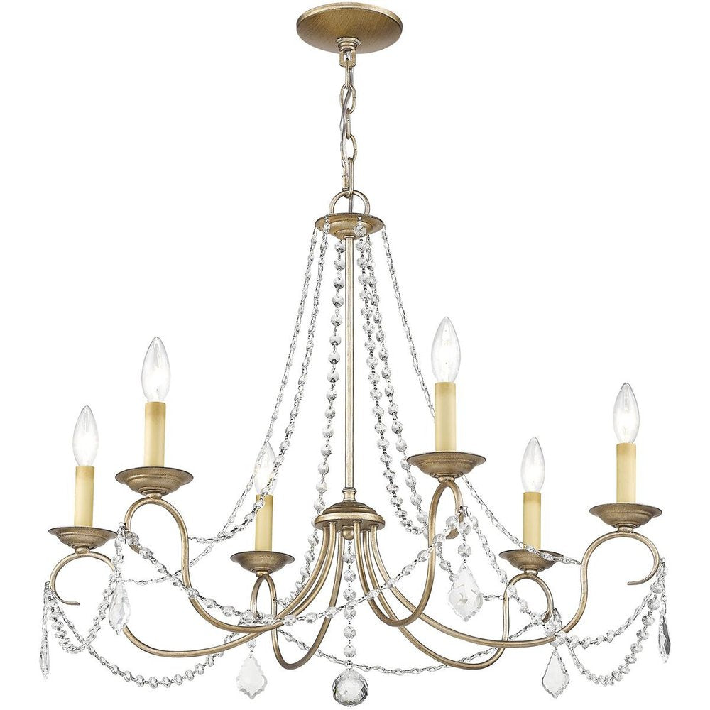 Six Light Dimmable Chandelier With Shades