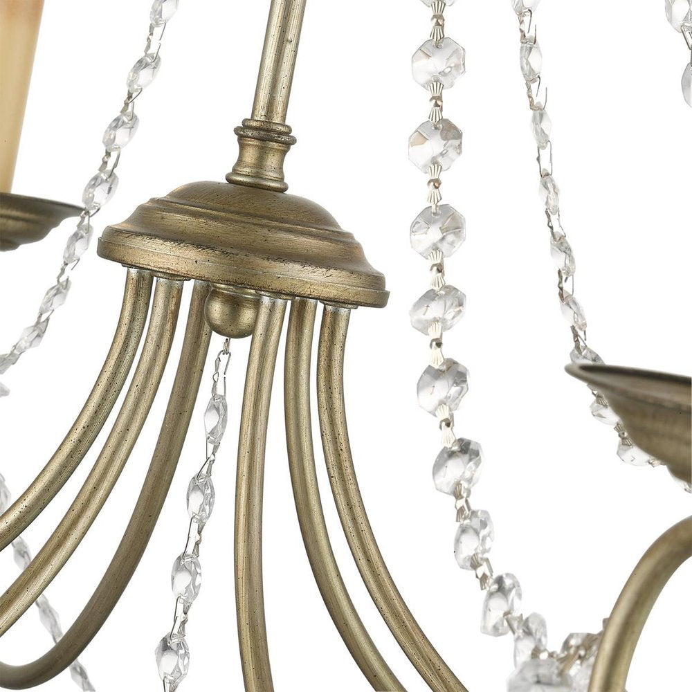 Six Light Dimmable Chandelier With Shades