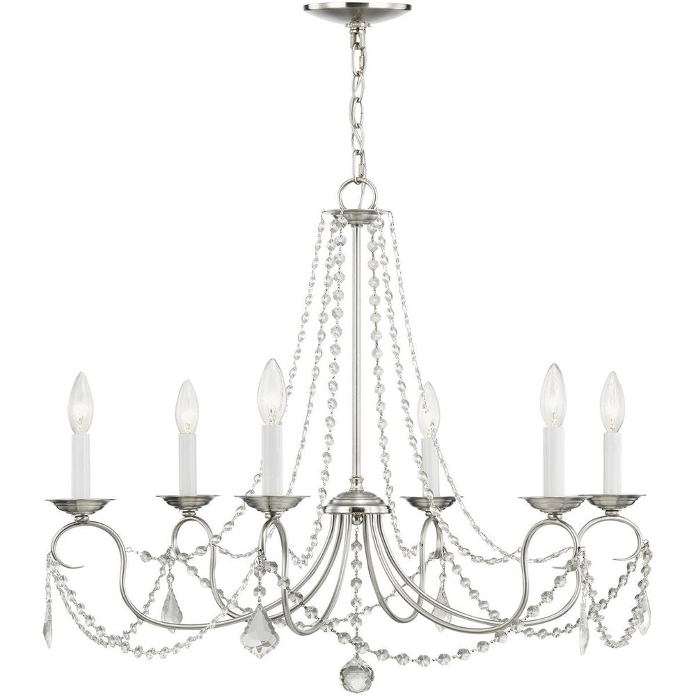 Six Light Dimmable Chandelier With Shades