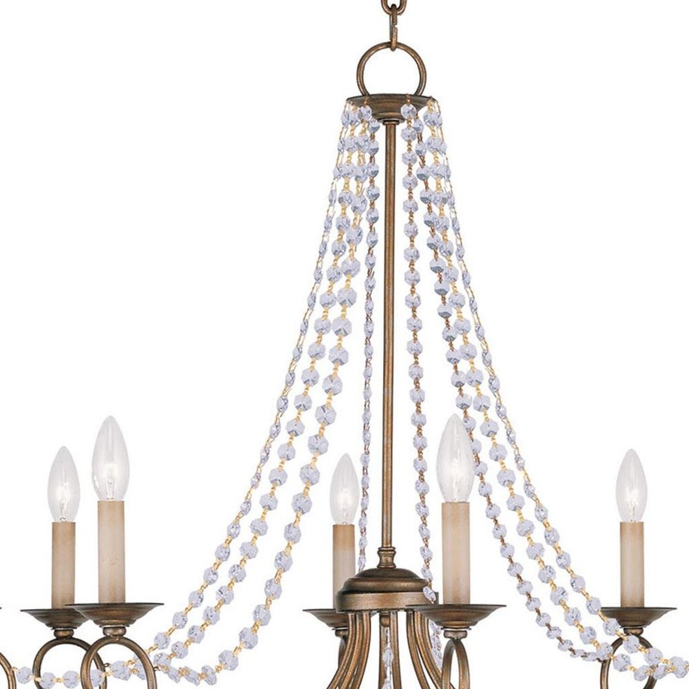 Eight Light Dimmable Chandelier With Shades