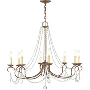 Eight Light Dimmable Chandelier With Shades