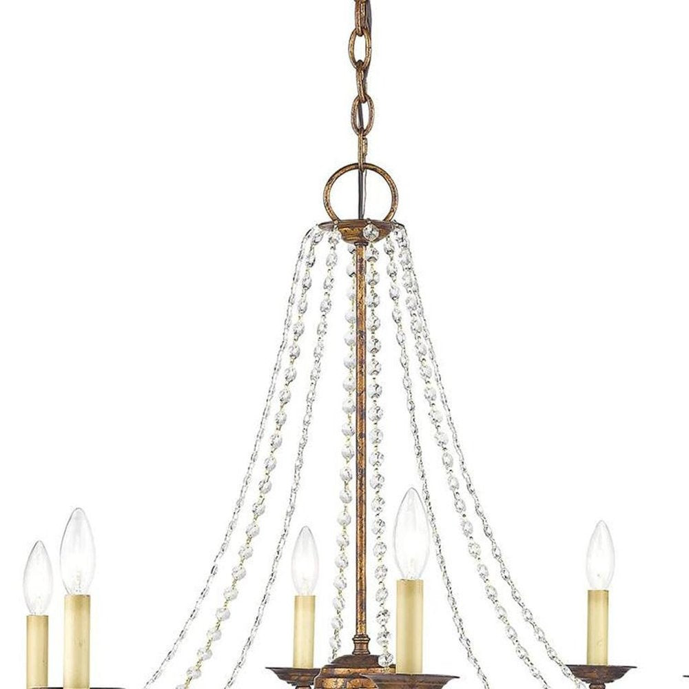 Eight Light Dimmable Chandelier With Shades