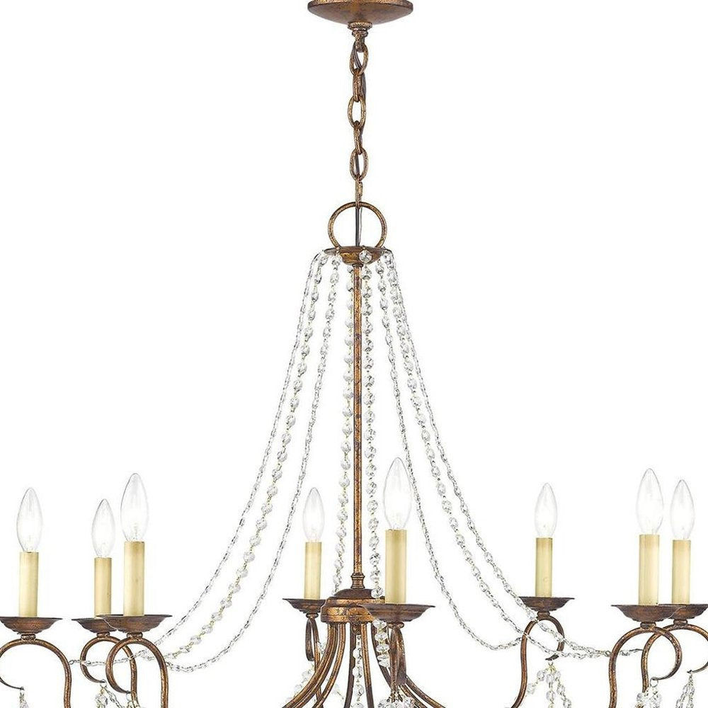 Eight Light Dimmable Chandelier With Shades