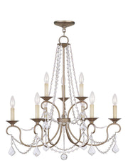 Nine Light Dimmable Chandelier With Shades