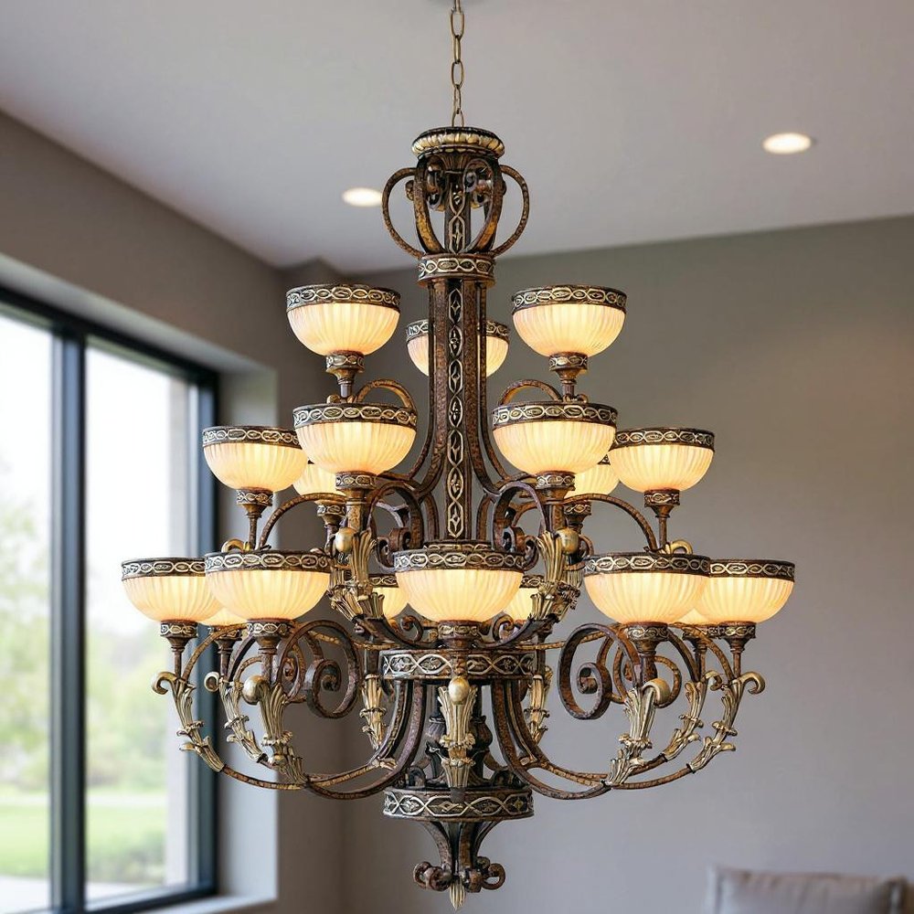 Multi Light Dimmable Chandelier With Shades