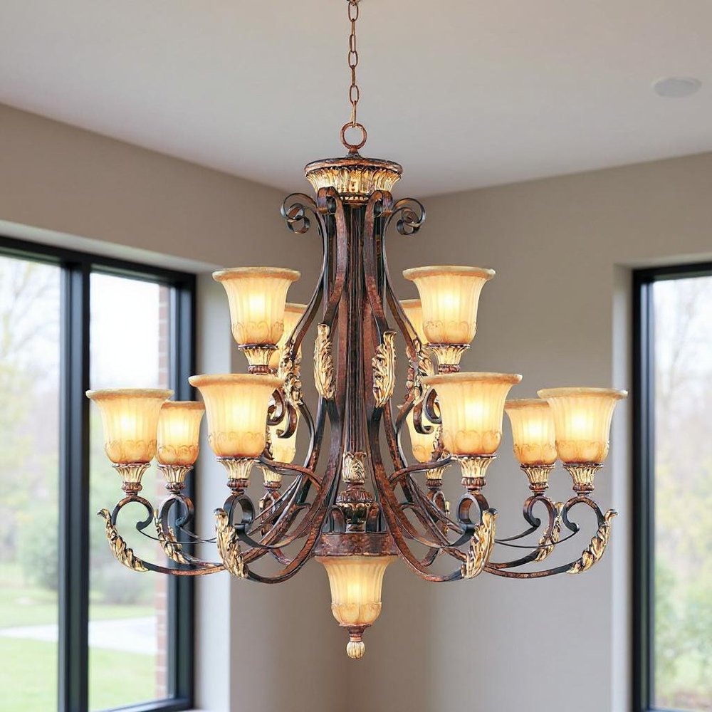 Multi Light Dimmable Chandelier With Shades