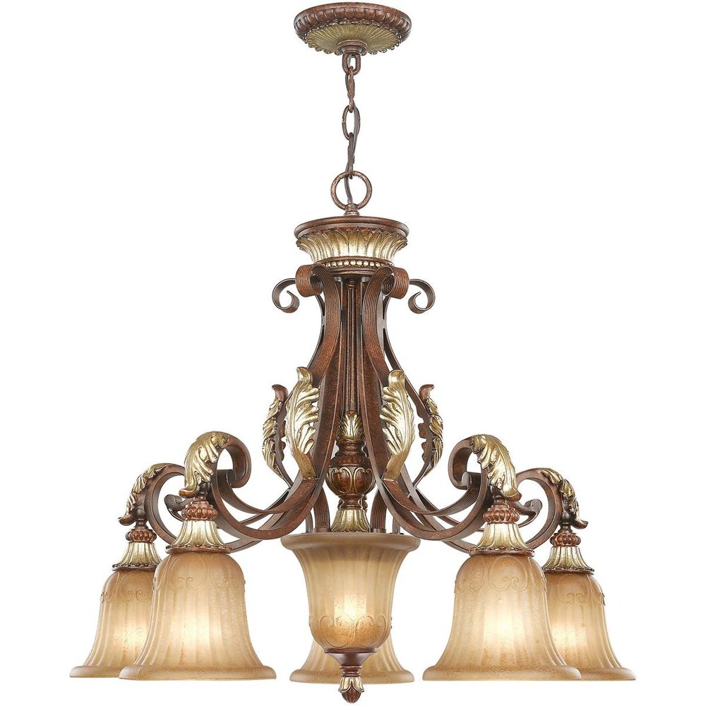 Six Light Dimmable Chandelier With Shades
