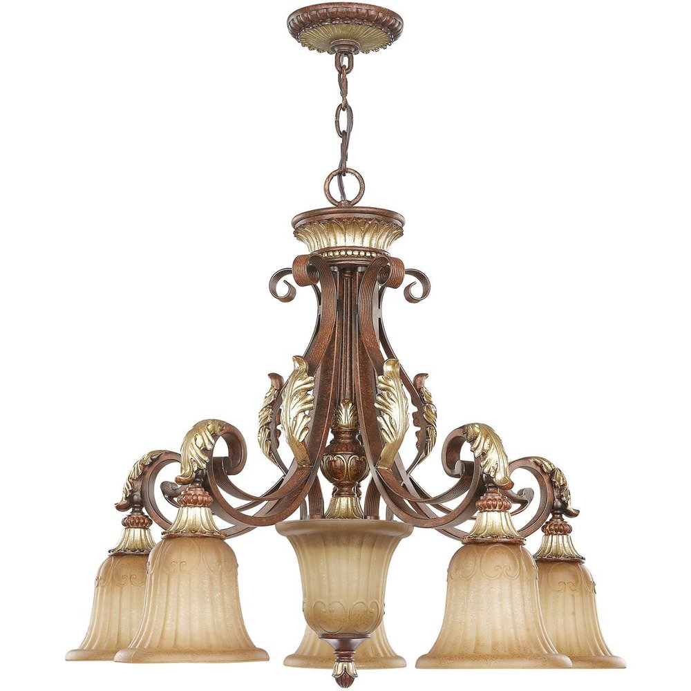 Six Light Dimmable Chandelier With Shades