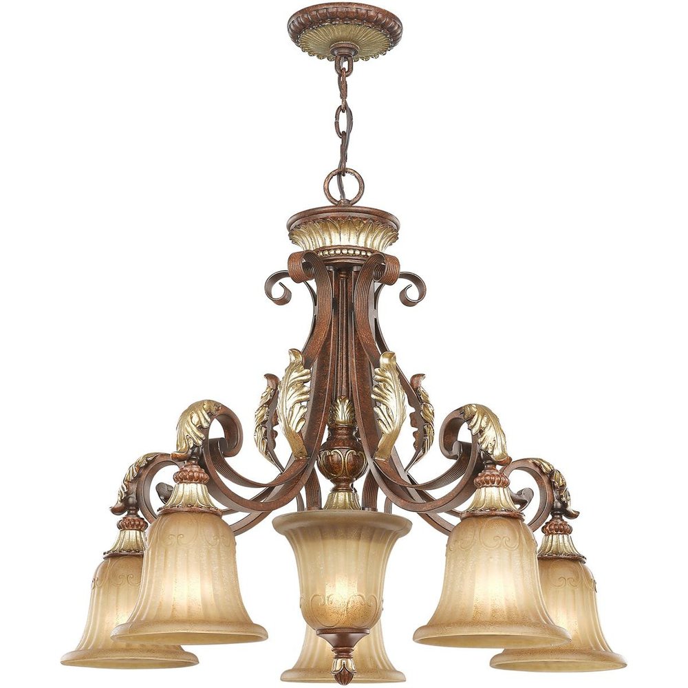 Six Light Dimmable Chandelier With Shades