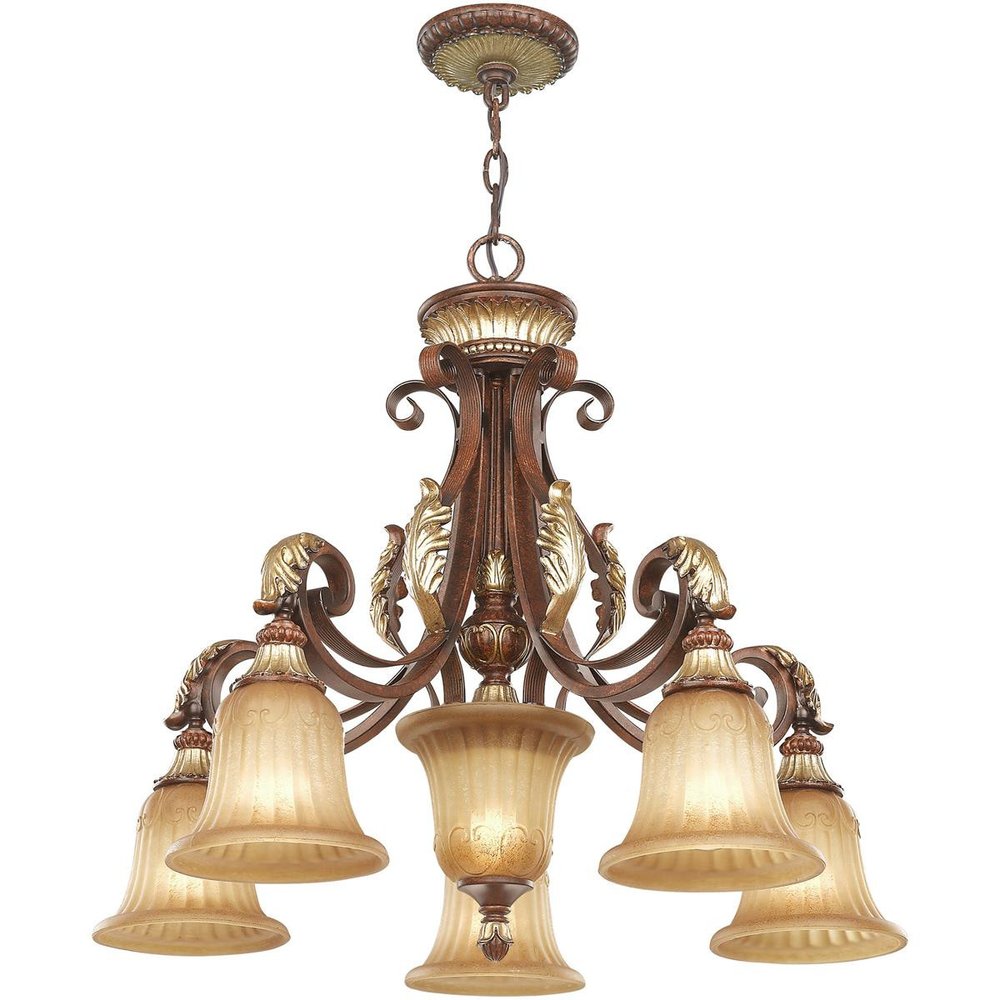 Six Light Dimmable Chandelier With Shades