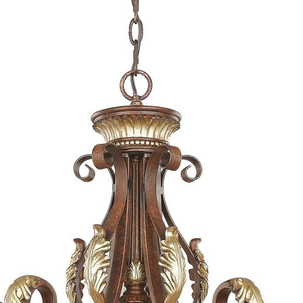 Six Light Dimmable Chandelier With Shades