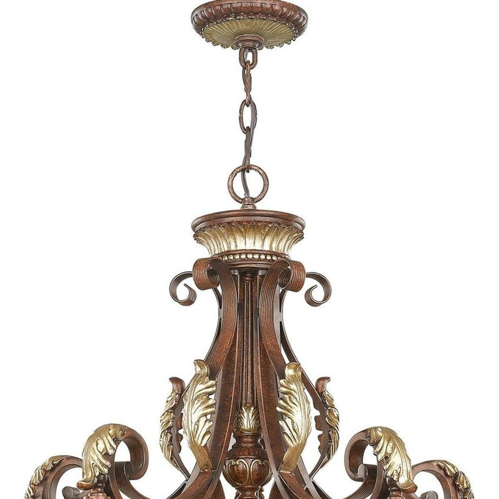 Six Light Dimmable Chandelier With Shades